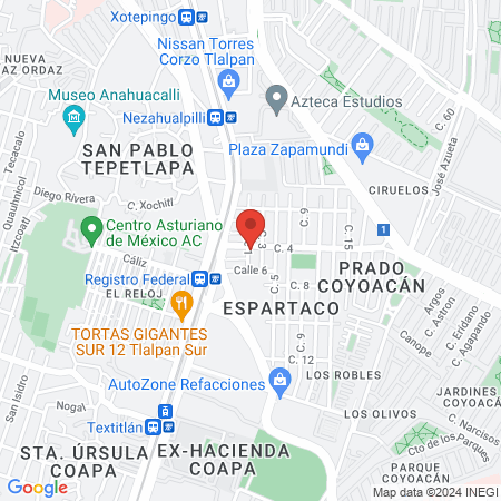CONSULTORIOS ESPARTACO map