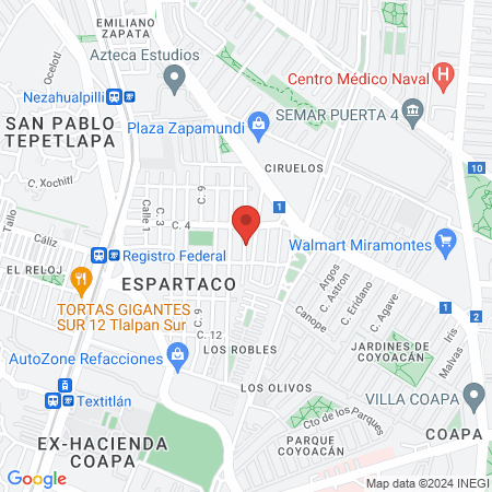 Dra. Maria Amada de Jesús Zamora Martínez, Podólogo map