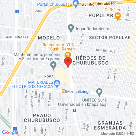 Clínicas de Obesidad y Enfermedades Metabólicas - HÉROES DE CHURUBUSCO. map