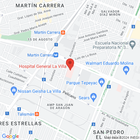 Hospital General La Villa map