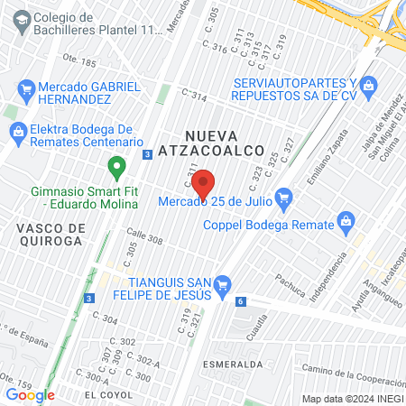 Gimnasio mixto New Gym map