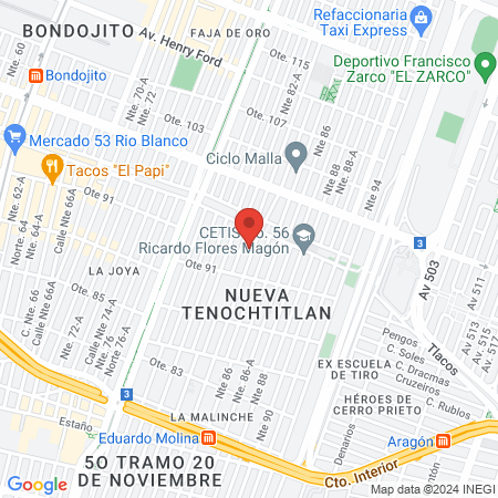 VETERINARIA NUEVA TENOCHTITLAN map