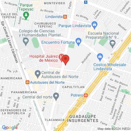Imss Hospital Unidad De Medicina Fisica Region Norte map