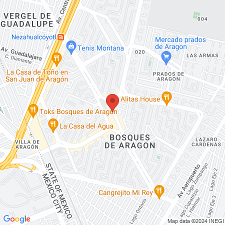 Unidad Deportiva Nezahualcoyotl Cincuentenario map