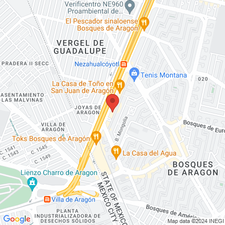 APEC Hospital de la Ceguera: Clínica Aragón map