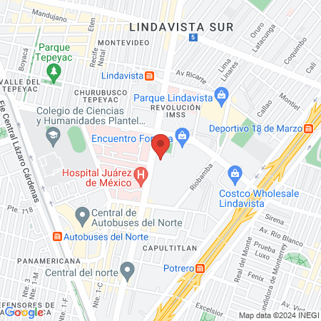 Clinica De Medicina Fisica Y Rehabilitacion zona Noroeste map