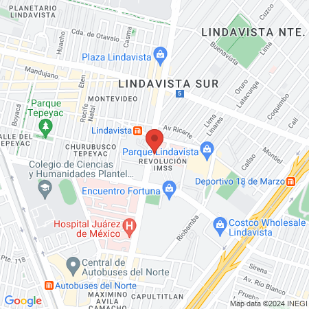 ISSSTE Hospital Regional 1° de Octubre. map