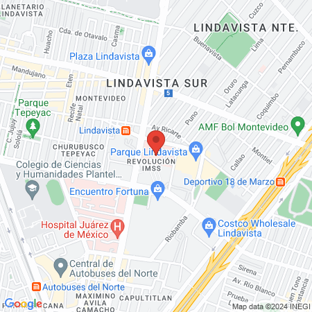 Unidad cardiovascular de alta especialidad "Cordis Virtute" map