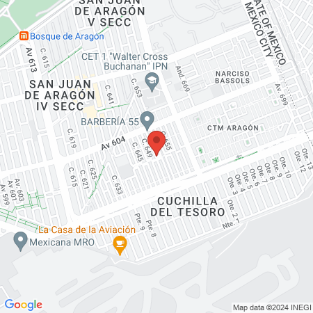 Consultorio dental Aragón map