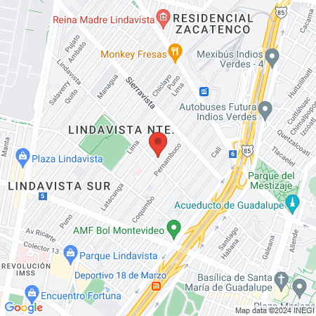 Ginecólogo Lindavista. Ginecología Y Obstetricia. Dr. Victor Manuel Contreras Vargas. map