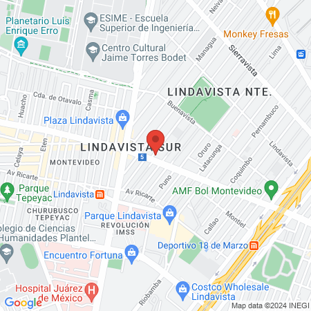 Odontopediatra en Lindavista map