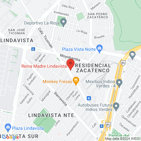 Reina Madre Lindavista map