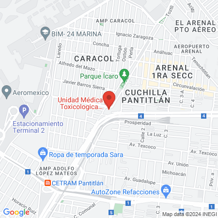 Unidad Médica Toxicologica Venustiano Carranza map