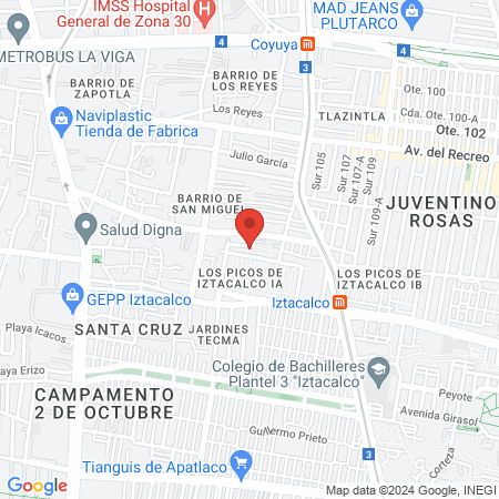 Clinica Iztacalco map