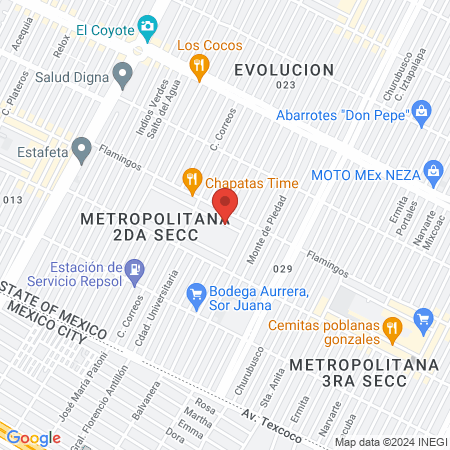 Instituto Municipal de Cultura Física y Deporte de Nezahualcóyotl (IMCUFIDENE) map