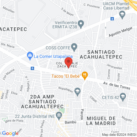 Centro Cultural y Deportivo Acahualtepec map