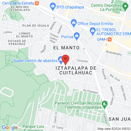 SERVICIÓS MÉDICOS VETERINARIOS "EL MANTO" map