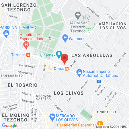 Unidad de Medicina Familiar No. 164 Tlahuac map