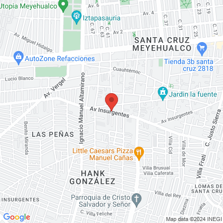 Veterinaria y estética canina Meztli map