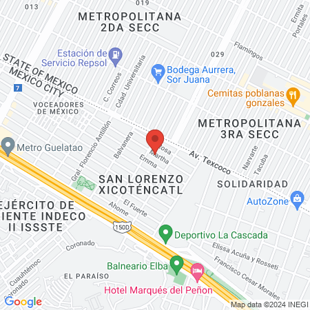 Servicios Veterinarios Mixkoatl sucursal juan escutia san lorenzo map