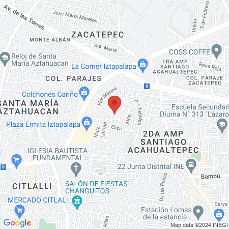 HOSPITAL ECOFEM Iztapalapa. map