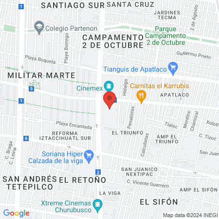 Ginecólogo Dr. Luis Azamar Vázquez Histeroscopía map