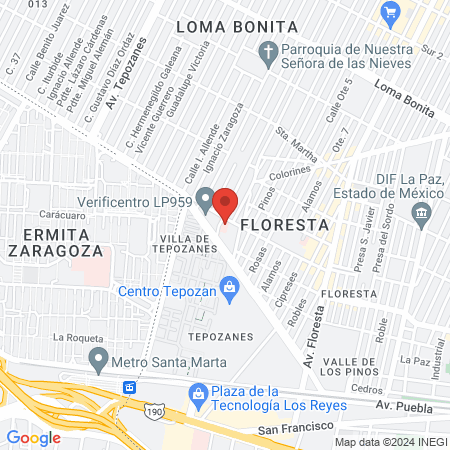 ISSEMYM Los Reyes map