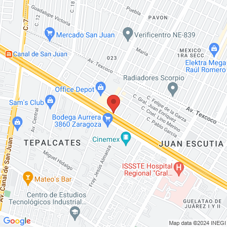 Alonso Rangel Justo Serafín map