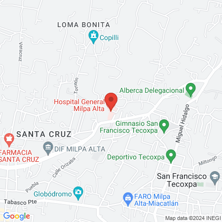 Hospital General Milpa Alta map