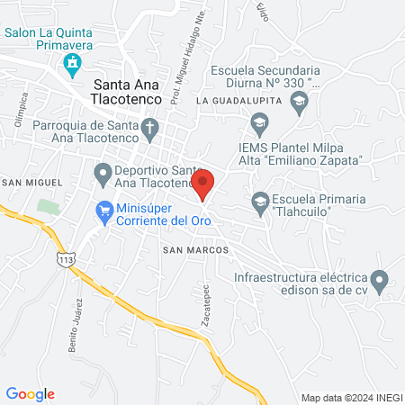 Centro de Salud Santana Tlacotenco del Distrito Federal map