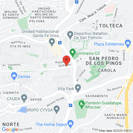 Acné Faciales Property Razyco S.A de C.V. map