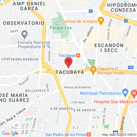 ESTUDIO ZUMBAÉ TACUBAYA map