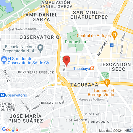 Hospital Escandón map