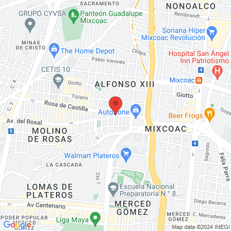 FISIOS CDMX map