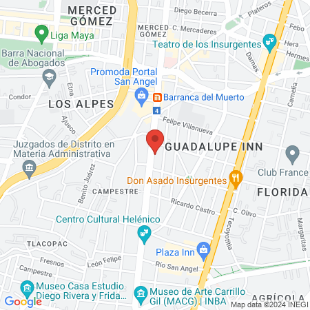 Juan Pablo Martinez Vazquez Dentista Álvaro Obregón map