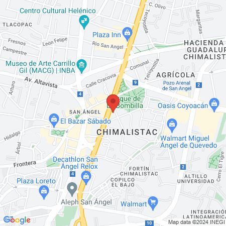 Dra. Leticia Mendoza Galindo map