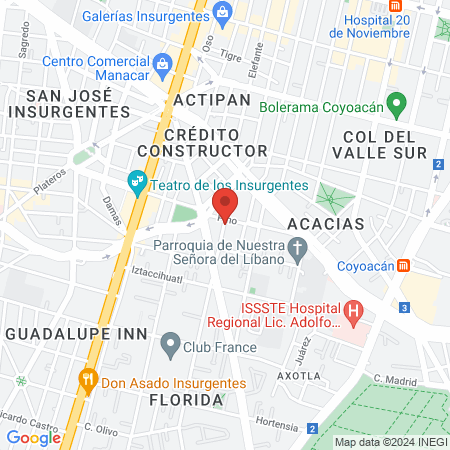 consultorio Dra Carlota Rock: Psicoterapia Psicoanalitica Individual y grupal map