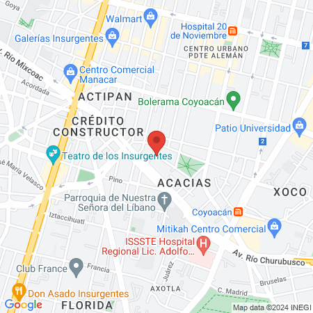 Centro De Diagnostico Angeles Sa De Cv map