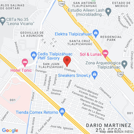 Optica Yireh Tlalpizahuac map