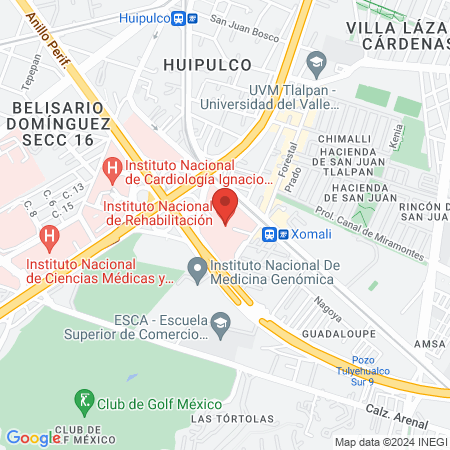 Instituto Nacional de Rehabilitación map