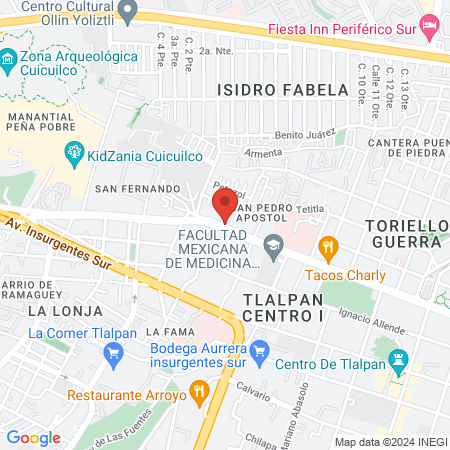 Hospital Regional de Psiquiatría "Dr. Héctor H. Tovar Acosta" map