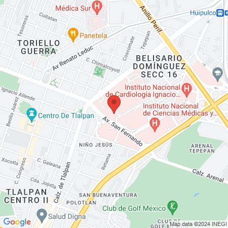 Instituto Nacional de Cancerología map