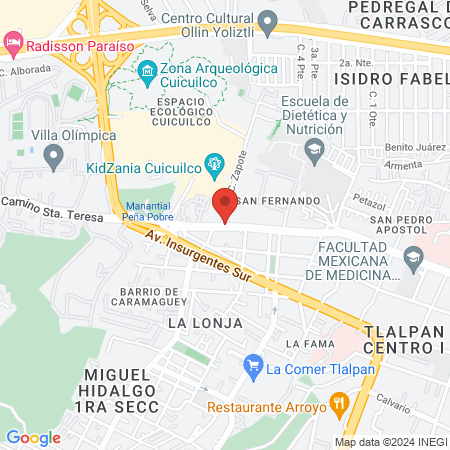 DRA. MIGDANIA MARTINEZ MADRIGAL map