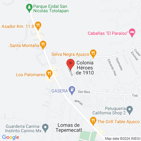 Temazcal Ajusco Kin Pulagni map