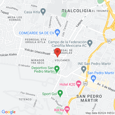 Podología integral, volcanes Tlalpan map