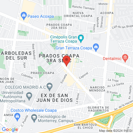 Cedent Implantología dental Coapa map