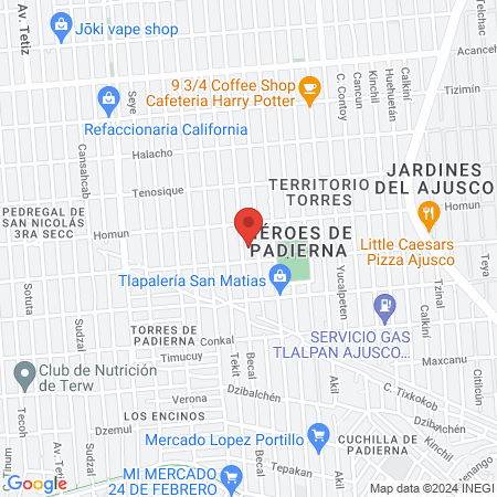 Unidad Médica Becal map