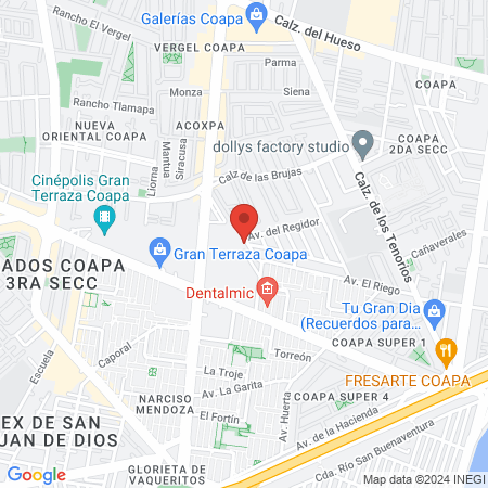 Médico General Coapa. Dra Gabriela Moreno Oliva map