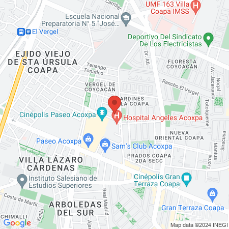 Gastroendoscopica Hospital Angeles Acoxpa Cons 325 map