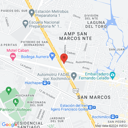 Dentimás Xochimilco map